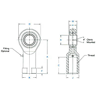 KW & KG, AW & AG Large Bore Dimensional Drawing