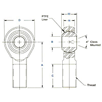 MM-T & MB-T, AM-T & AB-T Large Bore Dimensional Drawing